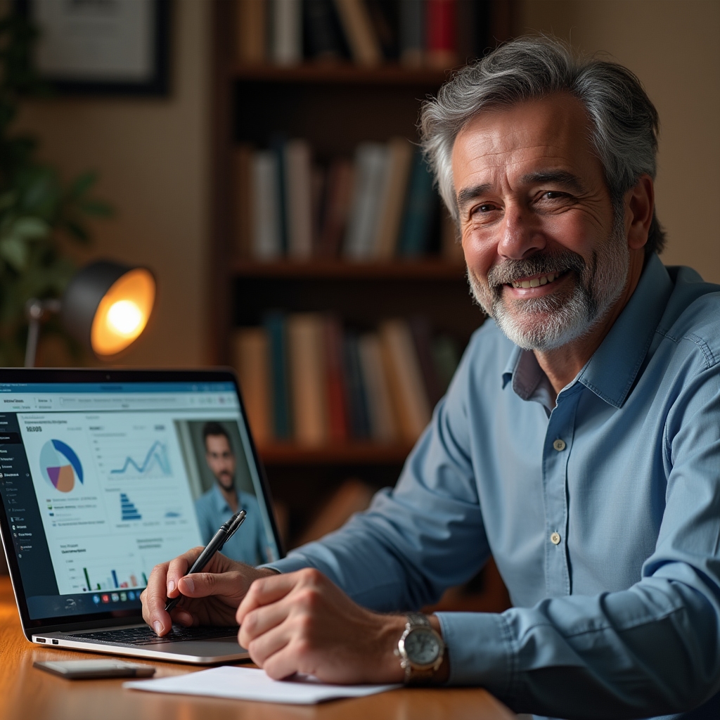 Remote training session with cooperative staff learning dashboard interpretation on screen